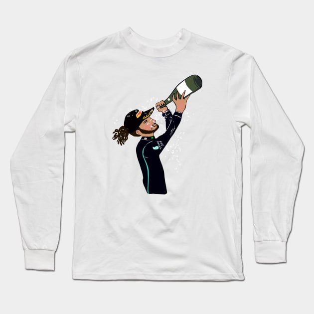 Lewis Hamilton Long Sleeve T-Shirt by cutedrivers